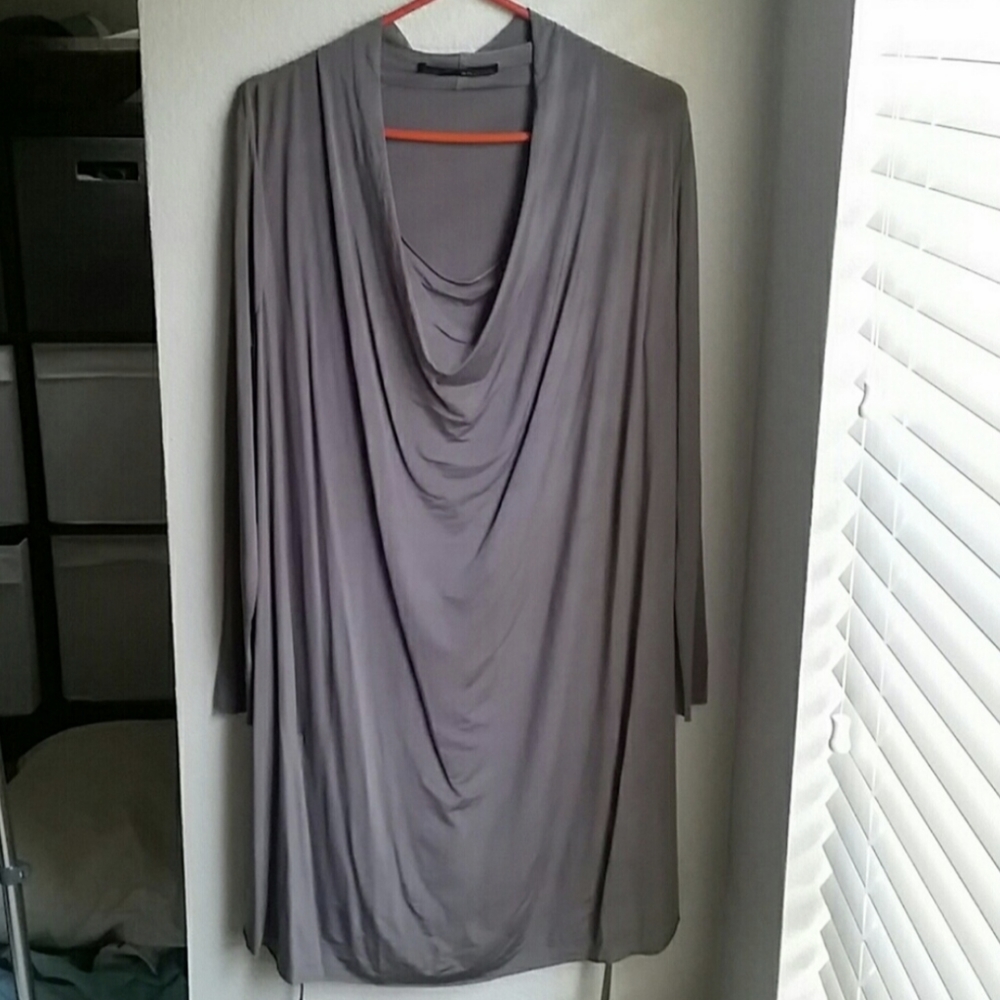 All Saints Long Sleeve Draped Tunic Dress - Picture 3 of 6